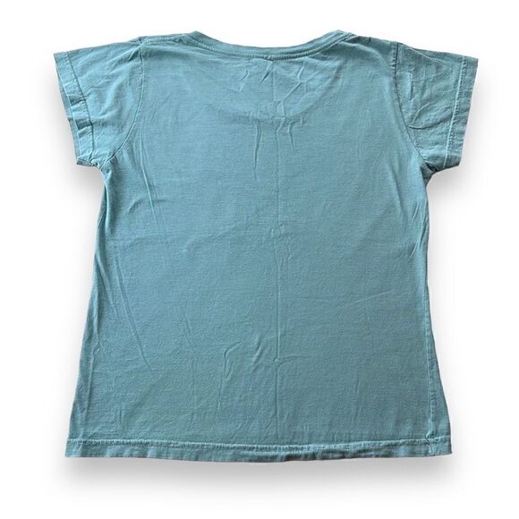 Green Label Top Womens Medium Blue Slim Fit Organic Cotton Respect Labor T-Shirt - Picture 6 of 11